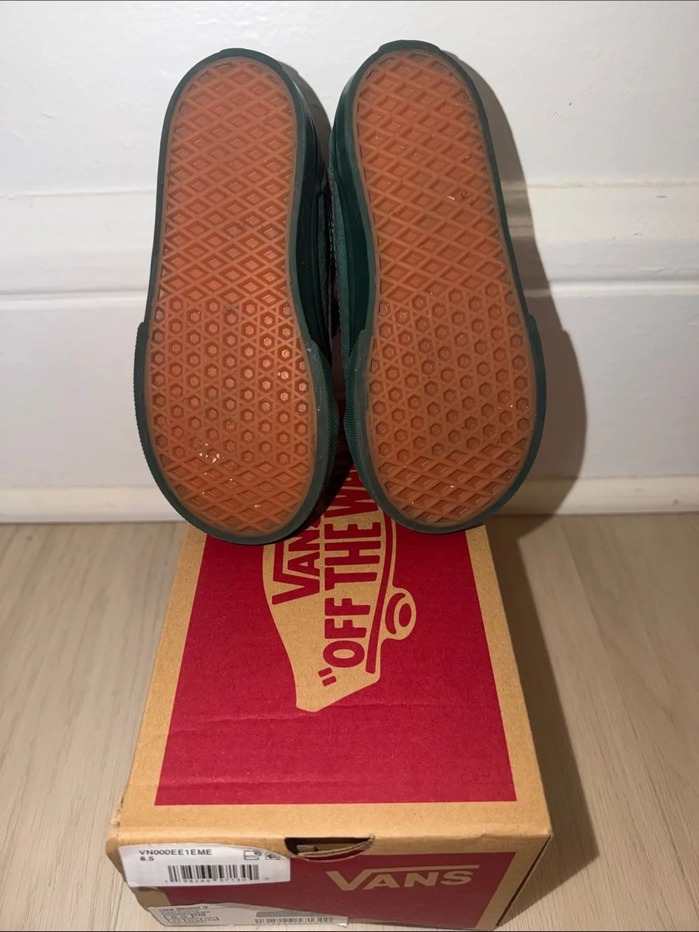 Vans Kids Suede Double Strap Sneakers in Emerald Green